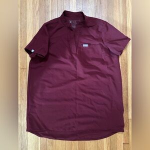 Figs Women's Deep Red Short Sleeve Tee